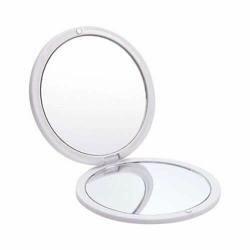 【10枚セット】 ダブルコンパクトミラー 通常の鏡/2倍率の拡大鏡 約φ75×9mm 22553312X10