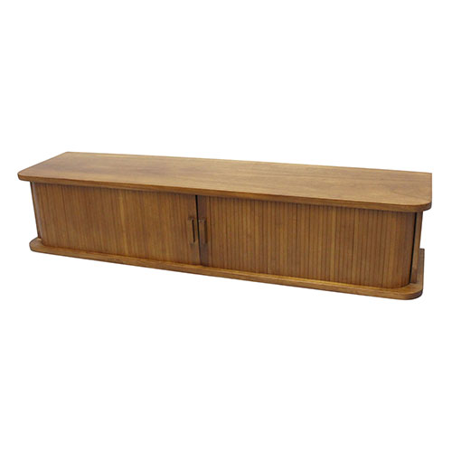 Cupboard - オスマック 天然木桐製カウンター上収納庫 竹製ジャバラ扉式 幅90cm スタンダード ダークブラウン KTX-90DB(代引不可)【送料無料】
