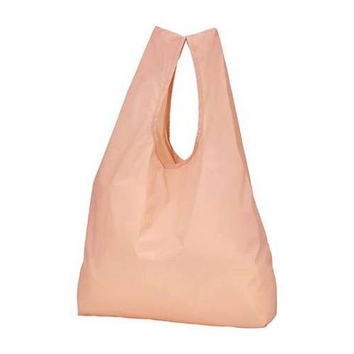 ミニ収納ナイロンバッグ エコバッグ コーラルピンク 【約100×430×500mm】 コンパクトで簡単に収納 持ち運びに便利 22654913(代引不可)(4.0)