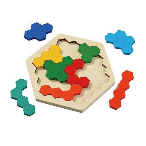 ARTEC Artec MiraTOY 木製ヘキサゴンパズル ビビッドカラー 完成パターンは数百通り 繰り返し遊べる知育パズル ATC22320 キッズ 子供用品 知育 学習玩具 教材 工作