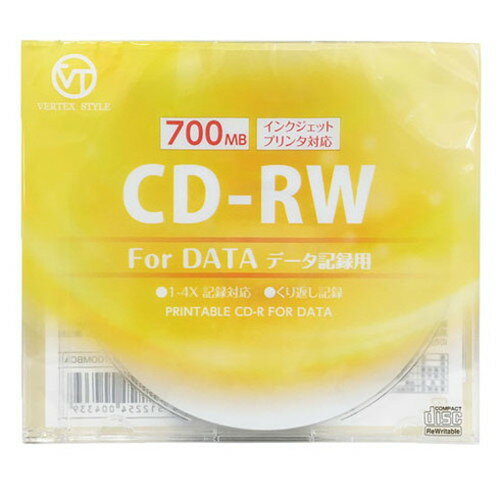 VERTEX CD-RW(Data) ֤Ͽ 700MB 1-4® 1P(ۥ磻) 1CDRWD.700MBCA CD-Rǥ VERTEX(Բ)