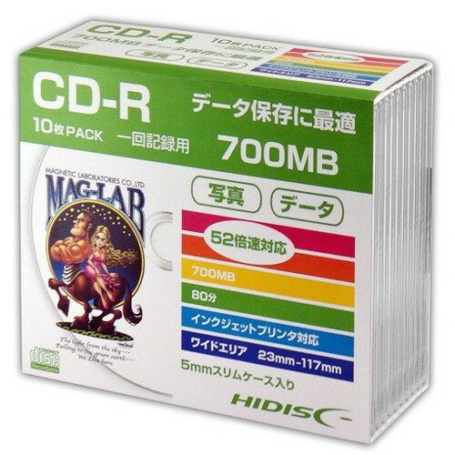 HIDISC CD-R データ用5mmスリムケース10P
