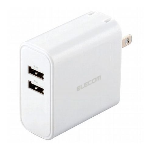 ELECOM エレコム スマートフォン・タブレット用AC充電器/4.8A出力/USB-Aメス2ポー...