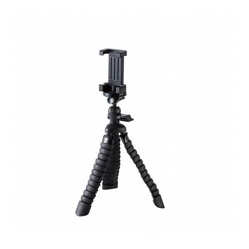 エレコム スマートフォン用 フレキシブル三脚 ブラック P-STFLBK(代引不可)