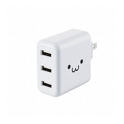 エレコム AC充電器/スマホ・タブレット用/3.6A出力/USB-Aメス3ポート/おまかせ充電搭載/ホワイトフェイス MPA-ACU12WF(代引不可)