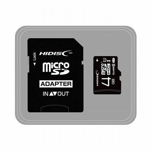 HIDISC microSDHCカード 4GB CLASS10 UHS-1対応 高速転送 Read70 SD変換アダプタ付き HDMCSDH4GCL10UIJP3(代引不可)【メール便配送】【送料無料】