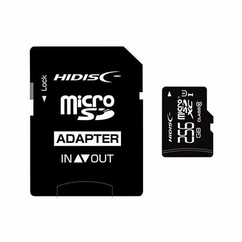 HIDISC microSDXCカード 256GB CLASS10 UHS-1対応 SD変換アダプタ付き HDMCSDX256GCL10UIJP3(代引不可)【メール便配送】【送料無料】