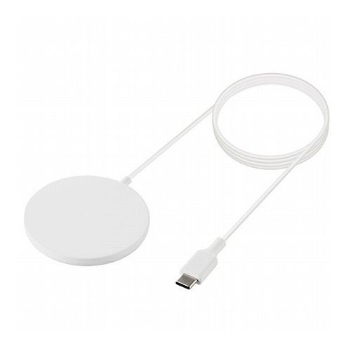 エレコム ワイヤレス充電器 7.5W マグネット内蔵 卓上 ケーブル一体型 iPhone Airpods 1m ホワイト W-MA02WH(代引不可)【メール便配送】【送料無料】