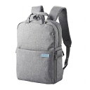 エレコム カメラバッグ リュック オフトコ off toco 2way 撥水加工 ワンタッチ開閉 14インチPC収納 ペットボトルバンド グレー DGB-S04...
