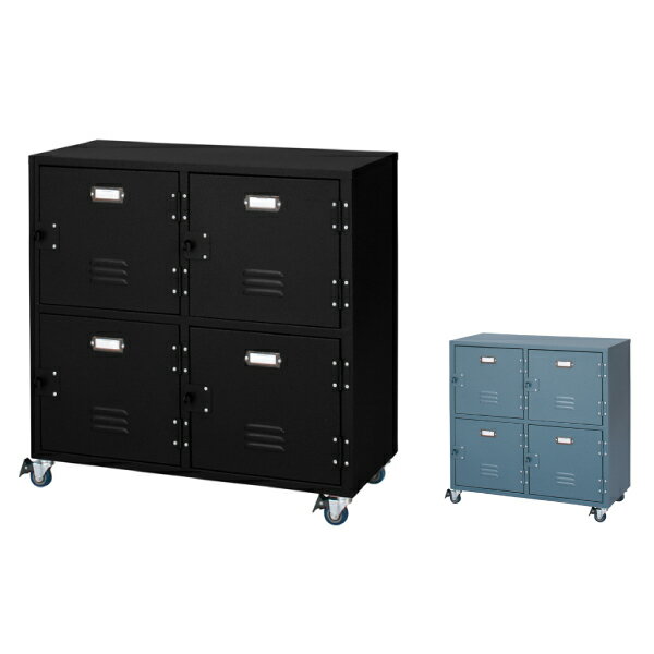 ロッカー チェスト スチール キャスター付き 収納 キャビネット サイドワゴン 学習机 ラック ミリタリ..