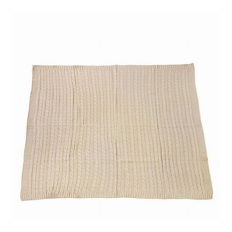 ベッドカバー&ブランケットニット 幅130×奥行150 アクリル ベージュ グレー(代引不可)【送料無料】