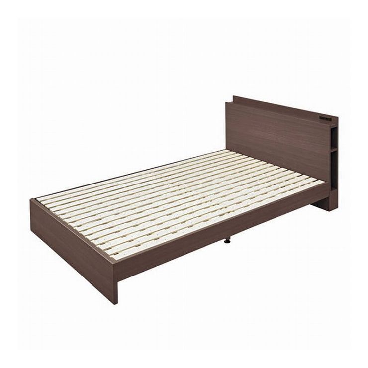 セミダブルベッド 幅122×奥行207×高さ75 座面高24 プリント紙化粧合板 すのこ ブラウン ナチュラル(代..