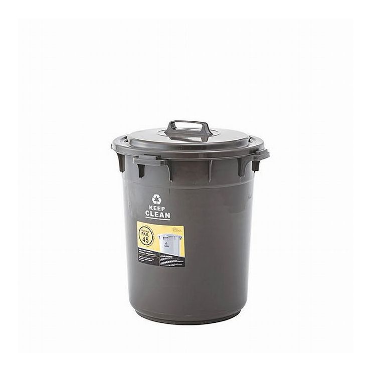 Dustbins - ラウンドペール 45L 幅42.5×奥行42.5×高さ52 ポリプロピレン ブラウン グリーン ホワイト 日本製 国産(代引不可)【送料無料】