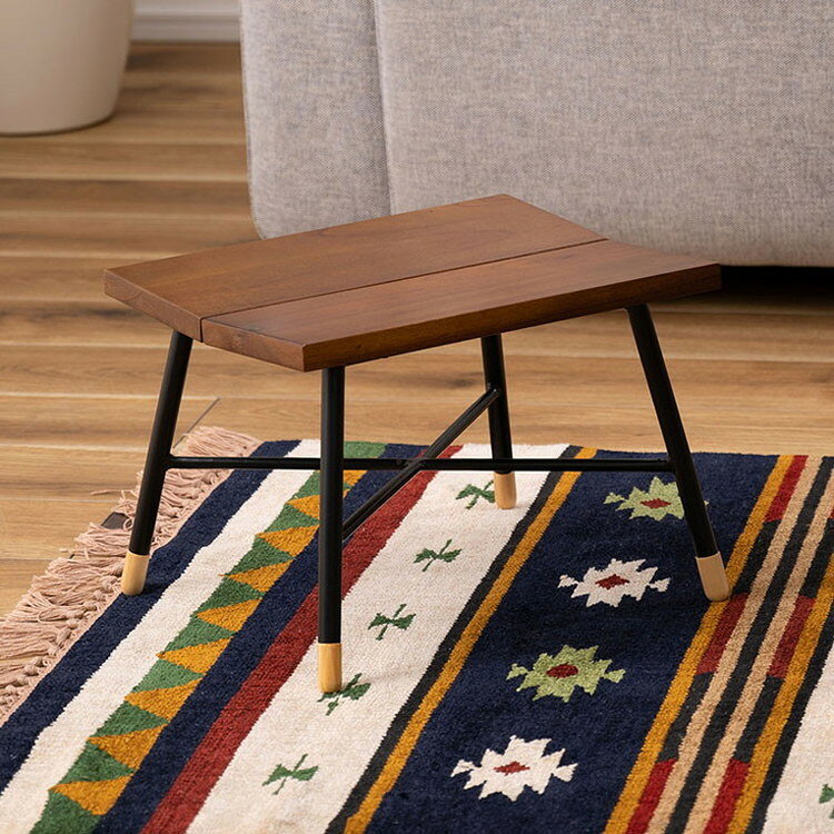 Wooden - スツール ウッドスツール 椅子 チェア いす 木製 天然木 ミンディ スチール 脚キャップ モダン ブラウン 花台 ディスプレイ 玄関 リビング 腰掛け シンプル おしゃれ(代引不可)【送料無料】