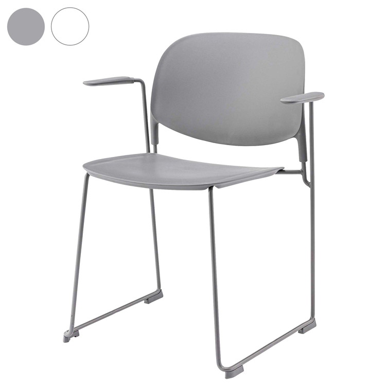 ダイニングチェア おしゃれ 北欧 椅子 チェアー イス プラスチック スチール アームチェア 肘あり 肘掛けあり ループ脚 積み重ね スタッキング 固定脚 完成品 食卓 シンプル モダン(代引不可)【送料無料】