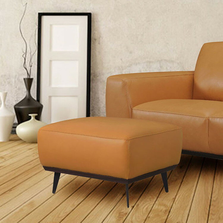 オットマン 1人掛け 1人用 ソファ ソファー チェア 足置き 本革 革 レザー スチール スタイリッシュ 高..