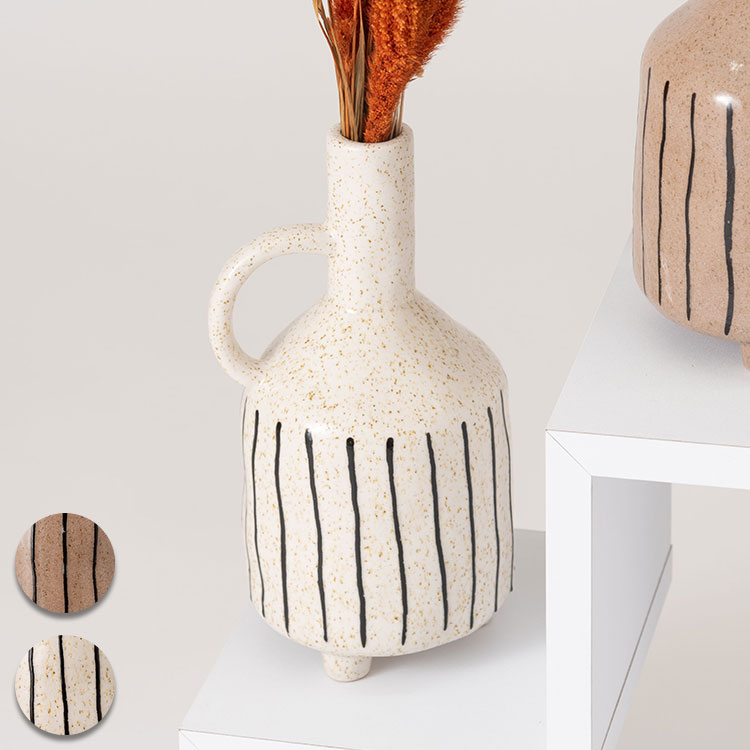 Rakuten - フラワーベース CLY-73 東谷 フラワーベース 花瓶 花びん かびん フラワースタンド 陶器 北欧 おしゃれ ドライフラワー シンプル 艶 生花 枝物 卓上 床置き 陶器製 和モダン モダン レトロ ベーシック(代引不可)【送料無料】