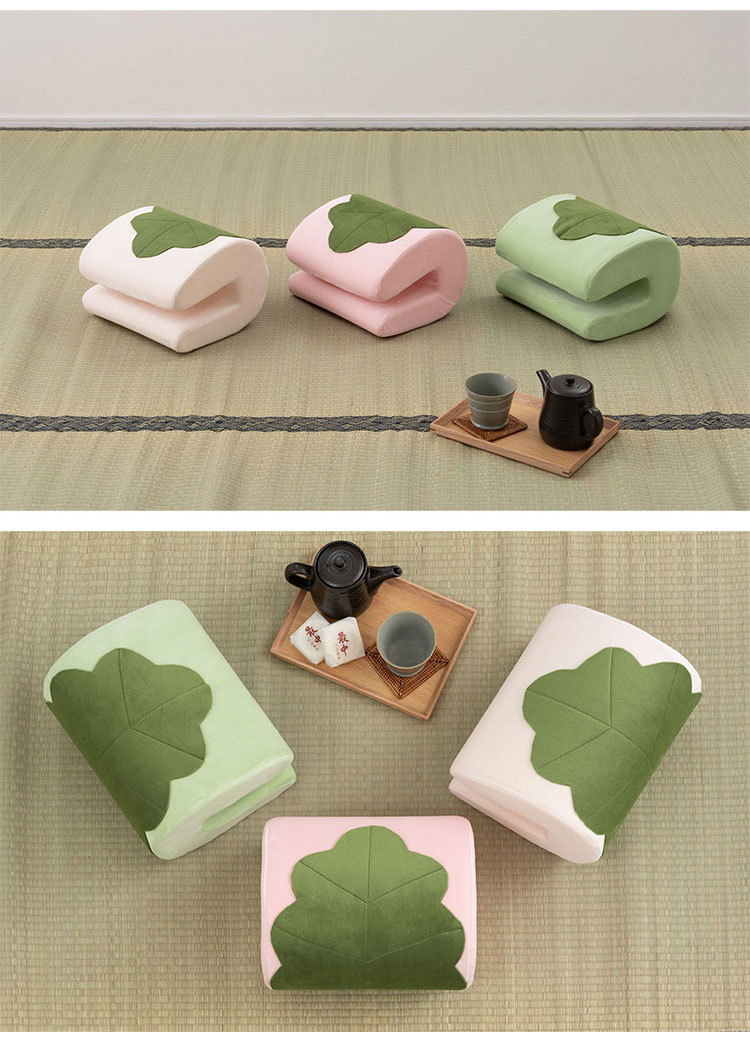 クッション 腰当て 枕 肘置き 背もたれ かわいい ポップ 和風 おもち 可愛い U字 足置き コンパクト ギフト プレゼント 軽量 リラックス デスク 寝室 お昼寝 仮眠 もちもち ふかふか サポート 作業(代引不可)【送料無料】 [2]