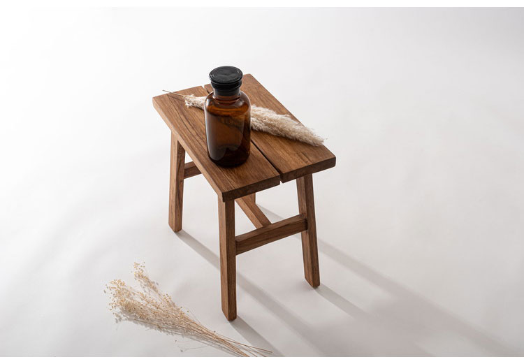 スツール イス 椅子 天然木 チーク 木製 台形 コンパクト おしゃれ サイドテーブル ディスプレイ プランター ナチュラル シンプル(代引不可)【送料無料】 [2]