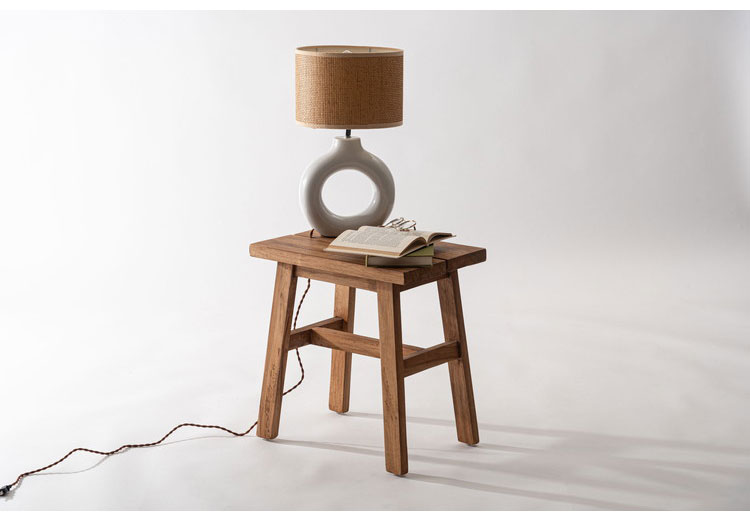 スツール イス 椅子 天然木 チーク 木製 台形 コンパクト おしゃれ サイドテーブル ディスプレイ プランター ナチュラル シンプル(代引不可)【送料無料】 [3]