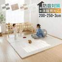 プレイマット ベビー 折りたたみ 200×250 厚さ3cm 防音 撥水 滑り止め 防水 床暖房対応 2畳 ホワイト ベージュ グレー ブラウン シンプル ベビ...