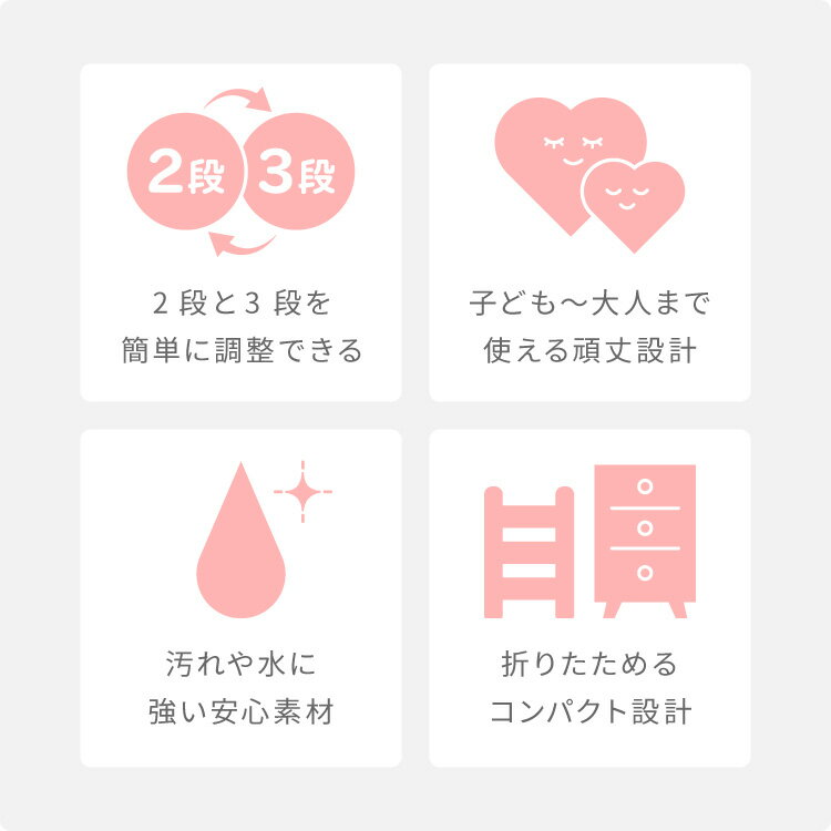 踏み台 折りたたみ 子ども 2段 3段 可変式 コンパクト 耐荷重75kg 安全素材 HDPE お手入れ簡単 防水 手すり付き 滑り止め 洗面所 キッチン トイレ 手洗い 椅子 キッズステップ ステップ台 脚立【送料無料】