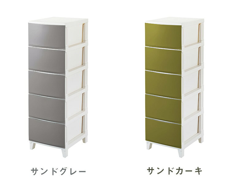 選べる7色 日本製 収納ケース チェスト 幅34cm スリム5段 ルームス シェード ROOM'S shade リビングチェスト サニタリー 隙間収納 すき間収納 収納ボックス 衣装ケース タンス クローゼット サンカ(代引不可)【送料無料】 [2]
