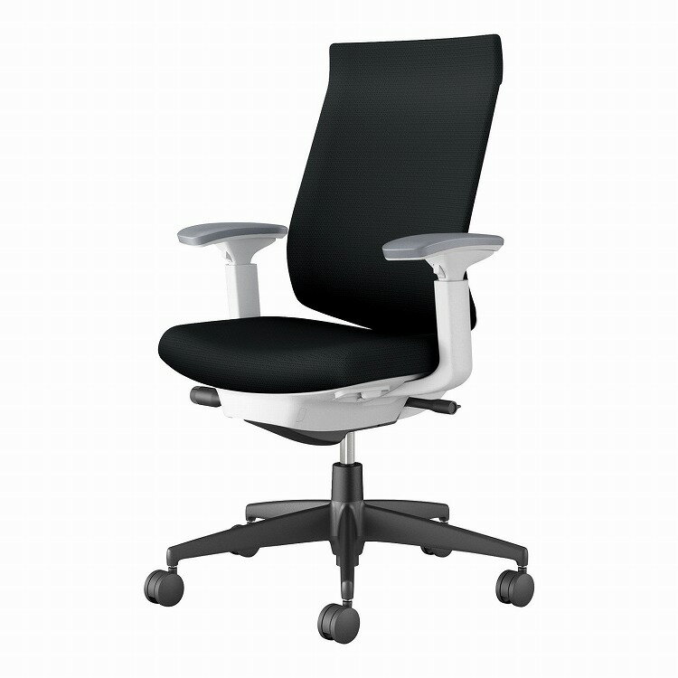 コクヨ 【メーカー直送】オフィスチェア ウィザード4 ハイバック 可動肘 ブラック脚 本体ホワイトグレー C06-B232CW-E1G4B61 カーペット用 ブラック(代引不可)【送料無料】