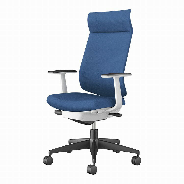 コクヨ 【メーカー直送】オフィスチェア ウィザード4 アディショナルバック T型肘 ブラック脚 本体ホワイトグレー C06-B412SU-E1VZ641 フローリング用 ミディアムマリン(代引不可)【送料無料】