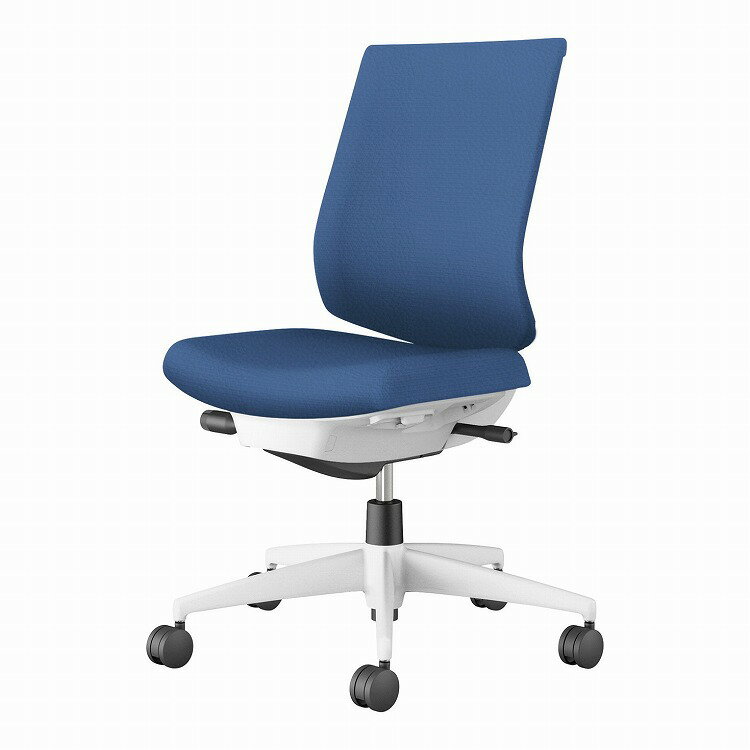 コクヨ 【メーカー直送】オフィスチェア ウィザード4 ローバック 肘なし ホワイト脚 本体ホワイトグレー C06-W102SW-E1VZ641 カーペット用 ミディアムマリン(代引不可)【送料無料】