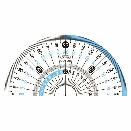 共栄プラスチック カラー分度器 ブルー 1 枚 CPK-90 文房具 オフィス 用品