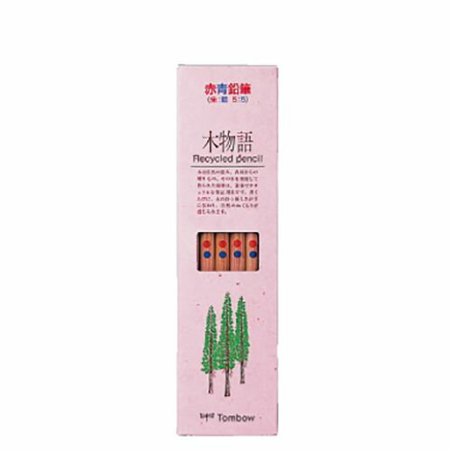 トンボ鉛筆 赤青鉛筆 木物語(朱藍) 1 ダース CV-REAVP 文房具 オフィス 用品