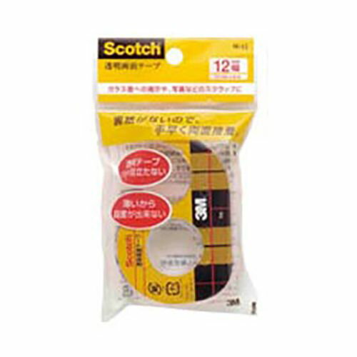 スリーエムジャパン 透明両面テープ小巻 12mm ディスペンサー付 1 巻 W-12 文房具 オフィス 用品