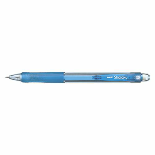 三菱鉛筆 ベリーシャ楽 透明ミズ M5100T 8JANコード：4902778716786軸経11mm × 厚さ16mm × 全長140mm重量:8.7gノック式・先端パイプスライド機構。芯径：0.5mm長：140mmラバーグリップ消しゴム付。再生PC製。【送料について】北海道、沖縄、離島は送料を頂きます。