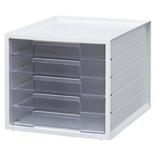 ●天板はペンが転がり落ちないような形状になっています。●オフィスでの机上の整理整頓に使用できます。●間口(mm):276●奥行(mm):335●高さ(mm):252●引出し:浅型5個●引出し内寸(mm)間口:239●引出し内寸(mm)奥行:312●引出し内寸(mm)高さ:38●引出し内寸(mm):間口×奥行×高さ:239×312×38●引出ストッパー機能がついています。材質：●ポリプロピレン(PP)●スチロール樹脂●エラストマー原産国日本商品重量:約1.5kg引出内寸(cm):浅型:幅約23.9×奥行約31.2×高さ約3.8材質:本体:ポリプロピレン、引出:スチロール樹脂、ゴム脚:エラストマー【送料について】北海道、沖縄、離島は送料を頂きます。