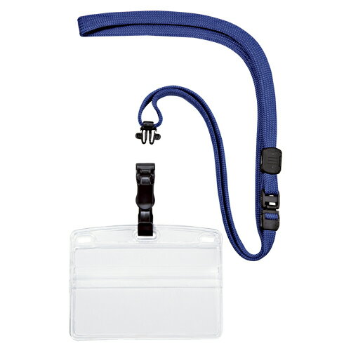 オープン工業 吊り下げ名札 脱着式 ヨコ名刺 1枚 青 1枚