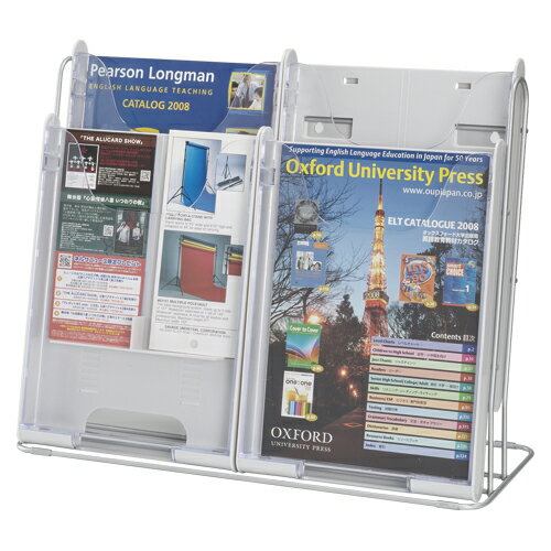 エヌケイ 卓上パンフレットスタンド　4段　ホワイトグレー TP-C202-W 1台【送料無料】