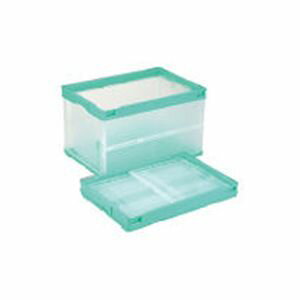 岐阜プラスチック工業 折りたたみコンテナー 蓋なし 50L 透明グリーン CB-S51NRL GRTM 1個