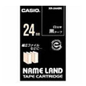 カシオ ネームランドテープ　24mm　白文字　黒 XR-24ABK 1個【送料無料】