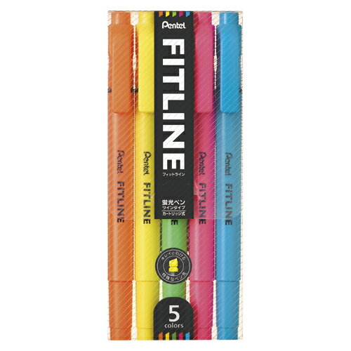 ぺんてる FITLINE　蛍光ペン　5色セット SLW11-5 1個