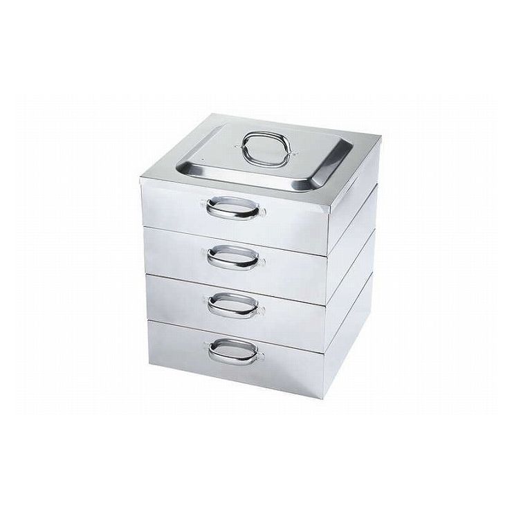 神子島製作所 PE 18-8業務用角蒸器 2段 33cm 045010【送料無料】