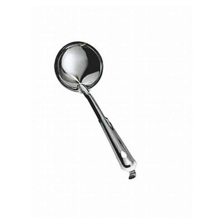 カンダ (M) 汁杓子 カギ付 12.5cm 055001JANコード：4949362873067規格：規格12.5cmサイズ：直径×柄長φ125×250mmサイズ容量1：φ125×250mm材質：18-0ステンレス生産地：燕三条 【送料について】北海道、沖縄、離島は送料を頂きます。