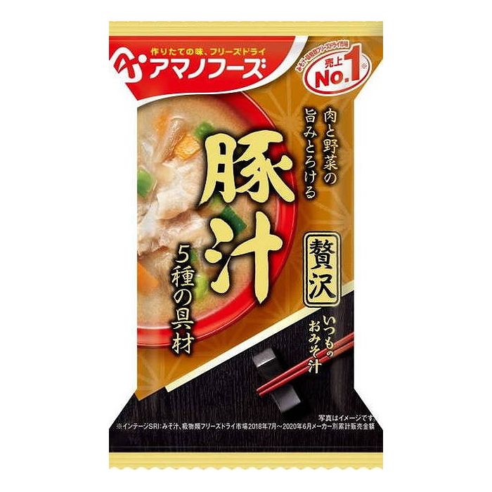 原材料 豚肉(スペイン又は日本)、麦みそ、調合みそ、水煮ごぼう、にんじん、オニオンソテー、ねぎ、乾燥マッシュポテト、風味調味料、野菜エキスパウダー、砂糖、ポークエキス、でん粉・デキストリン混合物、豚脂加工品、酵母エキスパウダー、しいたけエキスパウダー、酵母パウダー/調味料(アミノ酸等)、酸化 防止剤(ビタミンE、ビタミンC)、香料、酸味料、(一部に小麦・乳成分・ごま・さば・大豆・鶏肉・豚肉・魚醤(魚介類)を含む)栄養成分 (1食分(12.5g)あたり)エネルギー51kcal、たんぱく質3.0g、脂質1.8g、炭水化物5.8g、食塩相当量1.5g内容 カテゴリ：一般食品、インスタント食品、味噌汁サイズ：165以下(g,ml)賞味期間 (メーカー製造日より)1年名称 即席みそ汁(乾燥タイプ)保存方法 高温多湿の所を避け、常温で保存してください。保存の際は必ずチャックを閉めてください。販売者:アサヒグループ食品株式会社原産または加工国　日本商品区分　食品※予告なくパッケージリニューアルをされる場合がございますがご了承ください。※パッケージ変更に伴うご返品はお受け致しかねます。※メーカーの都合により予告なくパッケージ、仕様等が変更となる場合がございます。※当店はJANコードにて管理を行っている為、それに伴う返品、交換等はお受けしておりませんので事前にご了承の上お買い求めください。【送料について】北海道、沖縄、離島は送料を頂きます。