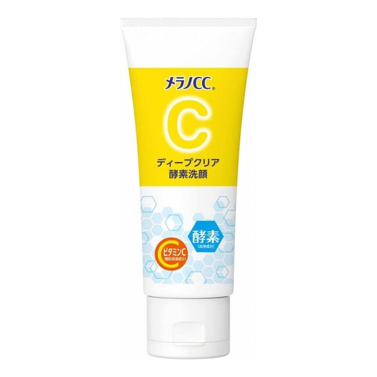 【商品詳細】毎日の毛穴ケアにおすすめの酵素(プロテアーゼ:洗浄成分)×ビタミンC(アスコルビン酸:整肌保湿成分)配合の洗顔フォーム。ビタミンC配合の泡で うるおいを守りながら洗顔。さらに 酵素配合で 汚れや古い角質を除去し つるんと透明感のある肌に! また クレイ(カオリン:洗浄成分)配合の吸着泡が 毛穴汚れを効果的にからめ取ります。柑橘系の香り。朝晩の洗顔にどうぞ。成分グリセリン 水 パルミチン酸 ミリスチン酸 水酸化K BG ジグリセリン ラウリン酸 ステアリン酸 ラウリルグルコシド アスコルビン酸 3-O-エチルアスコルビン酸 プロテアーゼ PG アルギン酸Na ヒドロキシプロピルメチルセルロース ポリクオタニウム-7 カオリン 酸化チタン 水酸化Al ステアリン酸グリセリル（SE） BHT ピロ亜硫酸Na 香料商品区分：化粧品内容量：130g製造国：日本メーカー名：ロート製薬【送料について】北海道、沖縄、離島は送料を頂きます。メラノCCディープクリア酵素洗顔集中対策マスクプラス 10枚美白化粧水美白化粧水/つめかえ用美白化粧水 しっとり美白化粧水 しっとり/つめかえ用美白乳液美白乳液 /つめかえ用