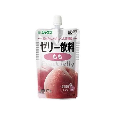 商品概要メーカー：キユーピー商品名：【軽】ジャネフゼリー飲料もも（100g）区分：食品内容量：100g商品概要：介護を必要とする方に多い便秘に配慮し、食物繊維とガラクトオリゴ糖を配合しています。JANコード：4901577038228商品コード：070922195商品の説明賞味期限：12ヶ月加齢により飲み込む力が低下することで、食品が誤って気管に入りやすくなることが知られています。この現象は水分の多い食品を食べる時に起こりやすく、水分が分離したゼリー状食品も原因の一つとなるため、ゼリー状食品で水分補給を行う介護現場では特に配慮が必要です。「ジャネフゼリー飲料」は水分が分離しにくく、飲み込みやすいなめらかな食感のゼリー飲料です。使用上の注意・必要量を器に移し、スプーンなどで少しずつ使用してください。使用方法・必要量を器に移し、スプーンなどで少しずつ使用してください。・冷やすとより一層おいしくなります。成分原材料名もも、砂糖類（果糖ぶどう糖液糖、砂糖）、ガラクトオリゴ糖、食物繊維、糊料（増粘多糖類）、香料、酸味料、pH調整剤、酸化 防止剤（ビタミンC、ローズマリー抽出物）栄養成分：1袋（100g）当たりエネルギー72kcalたんぱく質0.0g脂質0.0g糖質16.4g食物繊維4.2gナトリウム28mg（ガラクトオリゴ糖）2g（水分）79.4g賞味期限／使用期限（製造から）1年メーカー名キユーピー内容量100g商品区分食品※予告なくパッケージリニューアルをされる場合がございますがご了承ください。※パッケージ変更に伴うご返品はお受け致しかねます。※メーカーの都合により予告なくパッケージ、仕様等が変更となる場合がございます。※当店はJANコードにて管理を行っている為、それに伴う返品、交換等はお受けしておりませんので事前にご了承の上お買い求めください。【送料について】北海道、沖縄、離島は送料を頂きます。