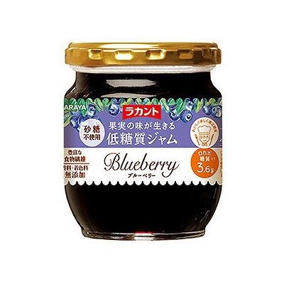 商品概要メーカー：サラヤ商品名：【軽】ラカントブルーベリージャム（200g）区分：食品内容量：200g商品概要：砂糖不使用！JANコード：4973512272561商品コード：047316129商品の特徴●カロリーゼロの甘味料エリスリトール、高純度羅漢果エキスを使い、カロリーを一般のブルーベリージャム（※）の半分におさえました。※日本食品標準成分表2010ブルーベリージャムとの比較。●大さじ1杯(20g)にレタス約2個分(4.9g)の食物繊維(※)を配合。おいしく手軽に食物繊維をとれます。※レタス可食部215g＝1個、レタス結球葉100g中の食物繊維1.1gとして計算。(「五訂増補日本食品標準成分表」より)●大粒の「ハイブッシュ種」をふんだんに使用。果肉の食感が生きた、自然な甘さと香りのひきたつブルーベリージャムです。トーストやクラッカー、ワッフルにつけて。ヨーグルトやアイスクリームにかけて。いろいろな食べ方をお楽しみいただけます。賞味期限／使用期限（製造から）1年原産国・製造国日本保存方法直射日光、高温多湿をさけ常温で保存発売元／製造元／輸入元サラヤ※予告なくパッケージリニューアルをされる場合がございますがご了承ください。※パッケージ変更に伴うご返品はお受け致しかねます。※メーカーの都合により予告なくパッケージ、仕様等が変更となる場合がございます。※当店はJANコードにて管理を行っている為、それに伴う返品、交換等はお受けしておりませんので事前にご了承の上お買い求めください。【送料について】北海道、沖縄、離島は送料を頂きます。