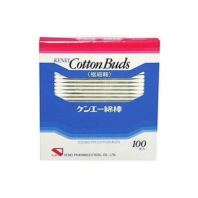 商品概要メーカー：健栄製薬商品名：ケンエー綿棒極細軸（100本入）区分：日用雑貨内容量：100本入り商品概要：●極細・紙軸タイプの使い捨て綿棒です。安全な紙軸タイプですので、赤ちゃんのお世話用としても大変便利です。●赤ちゃんの入浴時の耳、鼻、口、目じりなどの水気を取り除く際にお役だてください。●傷の手当て、アイシャドウ、マスカラ、マニキュアの仕上げなどお化粧、お化粧直しのほか、お風呂上りや水泳後の耳のお手入れにもおすすめです。●精密機器など、細かい部分のお掃除にも便利です。ぜひおためしください。JANコード：4987286406695商品コード：076900426商品の説明○極細・紙軸タイプの使い捨て綿棒○安全な紙軸タイプ、赤ちゃんのお世話用としても便利○内容量：100本入り用途傷の手当て、お化粧、耳のお手入れなど使用上の注意≪定められた使用法を守ること≫◆耳または鼻の奥に入れすぎないように、綿球から1．5cmの部分を持ってお使いください。◆お子様だけでのご使用はやめてください。◆湿気が少なく、お子様の手の届かないところに保管してください。◆万一異常を感じたら医師にご相談してください。◆手を清潔にしてお使いください。◆開封後は折り目を付けてキチンと保管し、できるだけ早くご使用ください。保存方法◆高温・多湿、直射日光をさけて保管して下さい。◆小児の手の届かない所に保管してください。使用方法○傷口にヨードチンキや軟膏等をつけるときにお使いください。○お風呂上がりや水泳後の耳のお手入れに、また、精密機器等の掃除などに便利です。賞味期限／使用期限（製造から）5年メーカー名健栄製薬内容量100本入り商品区分日用雑貨※予告なくパッケージリニューアルをされる場合がございますがご了承ください。※パッケージ変更に伴うご返品はお受け致しかねます。※メーカーの都合により予告なくパッケージ、仕様等が変更となる場合がございます。※当店はJANコードにて管理を行っている為、それに伴う返品、交換等はお受けしておりませんので事前にご了承の上お買い求めください。【送料について】北海道、沖縄、離島は送料を頂きます。