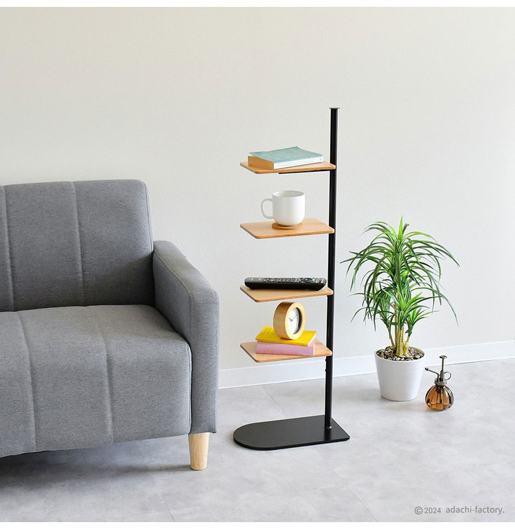 rootis 日本製 サイドテーブルスタンド 新潟県南魚沼産木材使用 サイドテーブル ディスプレイラック 棚 コーヒーテーブル ソファサイド ベッドサイド スリム 足立製作所 bokula(代引不可)【送料無料】 [2]