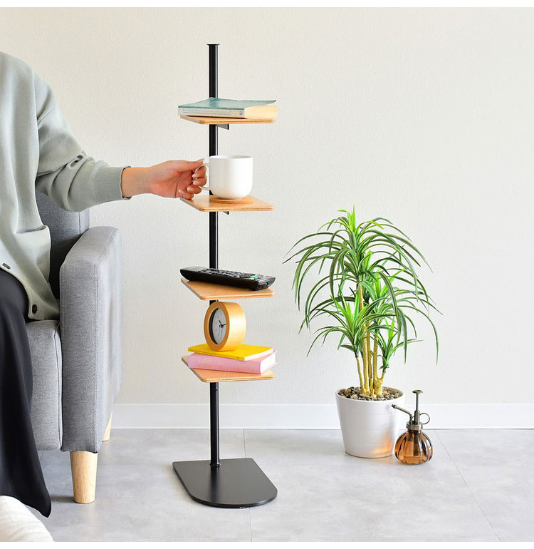 rootis 日本製 サイドテーブルスタンド 新潟県南魚沼産木材使用 サイドテーブル ディスプレイラック 棚 コーヒーテーブル ソファサイド ベッドサイド スリム 足立製作所 bokula(代引不可)【送料無料】 [3]