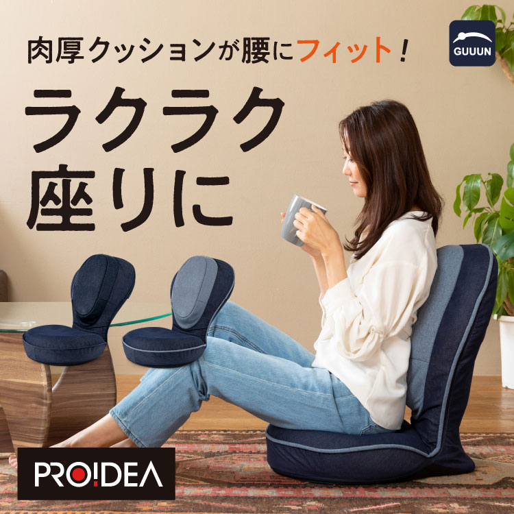 背筋がGUUUN美姿勢座椅子 インディゴスタイル 椅子 座椅子 チェア 姿勢 ゲーミング ストレッチ 骨盤サポート 角度調整 カバー洗濯可能【送料無料】 [3]